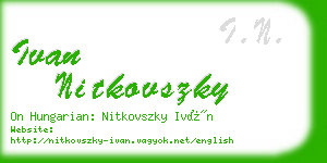 ivan nitkovszky business card